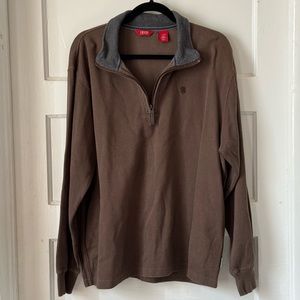 Izod Luxury Sport Quarter Zip Collar Pullover Size XL Long Cuff Sleeve